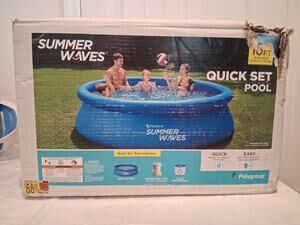 Summer Waves 10ft x 30in Quick Set Inflatable Pool Filter Pump NEW OPEN BOX